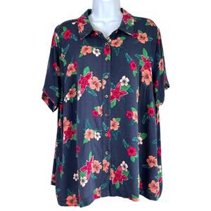 Torrid Stranger Things Demogorgon Lenny Button Down Tiki Top Size 1X Cosplay Fan